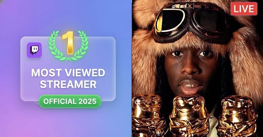 Kai Cenat most viewed streamer 2025 with 134.4 million hours watched