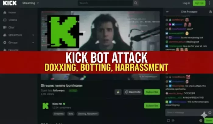 Kick streaming platform bot attack and harassment news December 2025