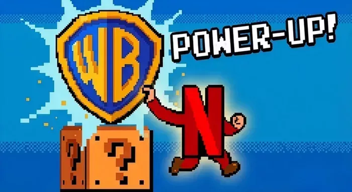 Netflix and Warner Bros logos representing the $72 billion acquisition deal